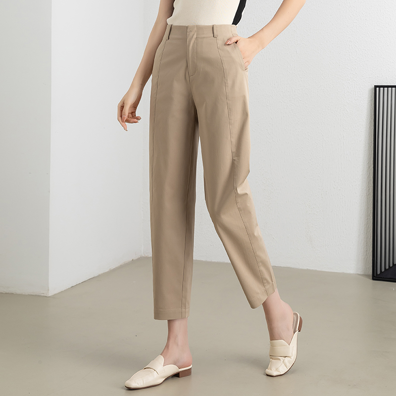 凌丹娜高腰九分天丝哈伦裤女