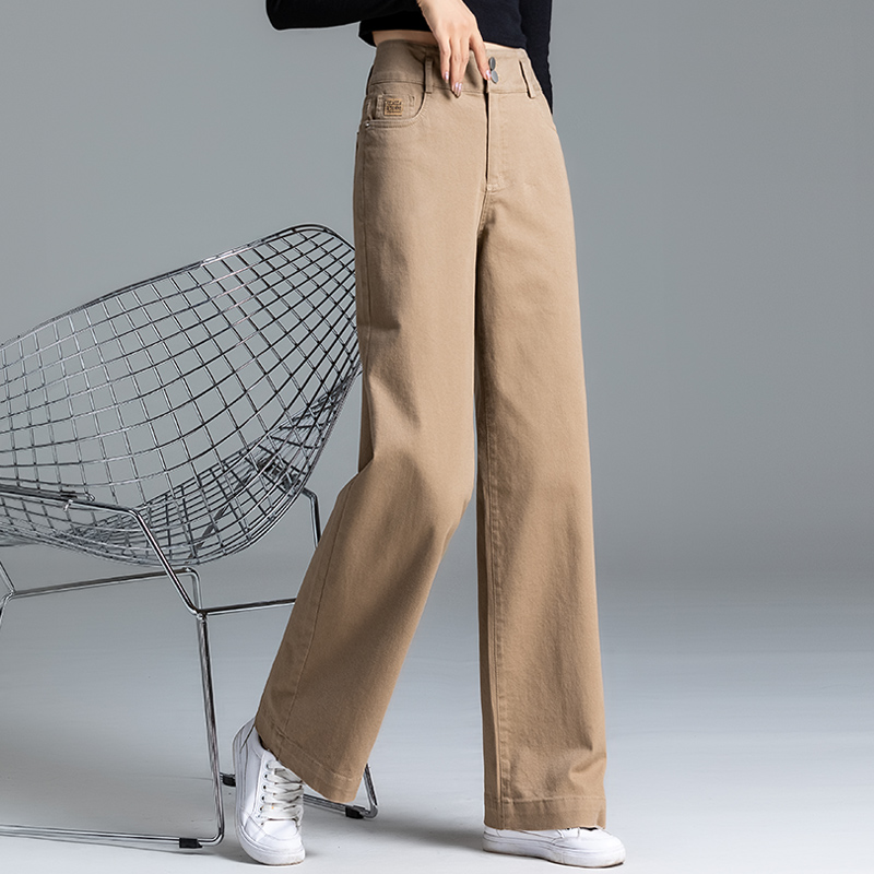 凌丹娜高腰长裤休闲直筒阔腿裤