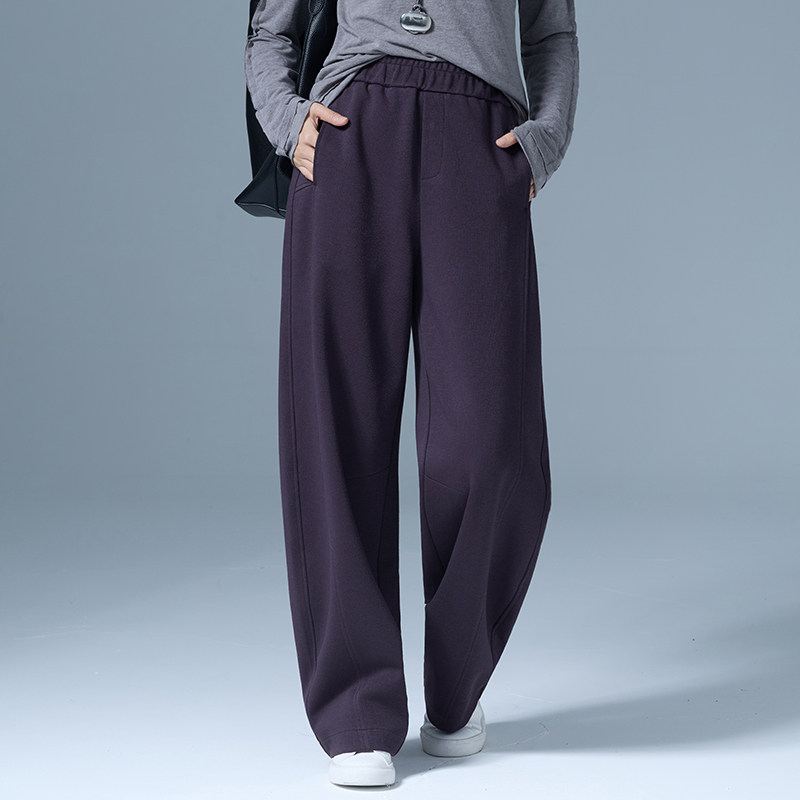 紫色弯刀阔腿裤女春秋新款裤子高腰显瘦直筒裤宽松休闲拖地香蕉裤,女装/女士精品,休闲裤,淘宝优惠券,粉丝福利购,淘宝优惠卷