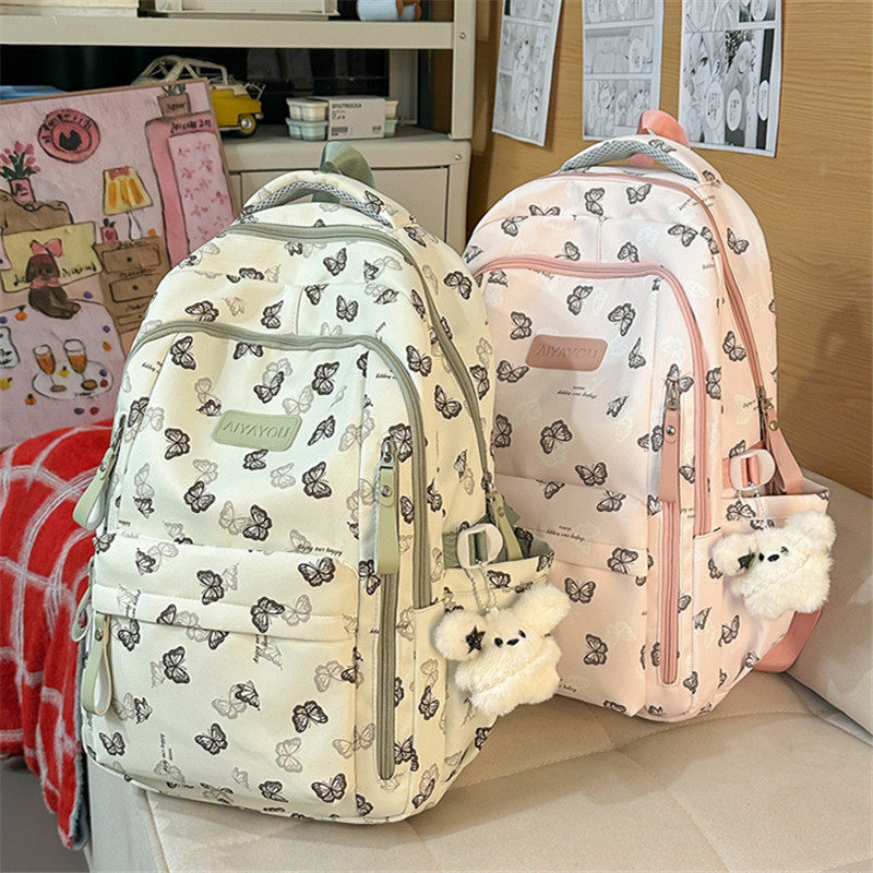 初中生书包女生小学生2026新款高颜值蝴蝶双肩包儿童可爱轻便背包