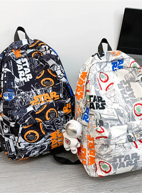 书包男小学生三到六年级男童背包初中生帅气涂鸦时尚男孩双肩包潮