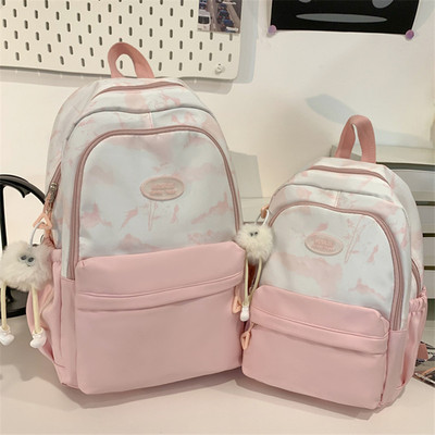 休闲上课女双肩包涤纶超轻