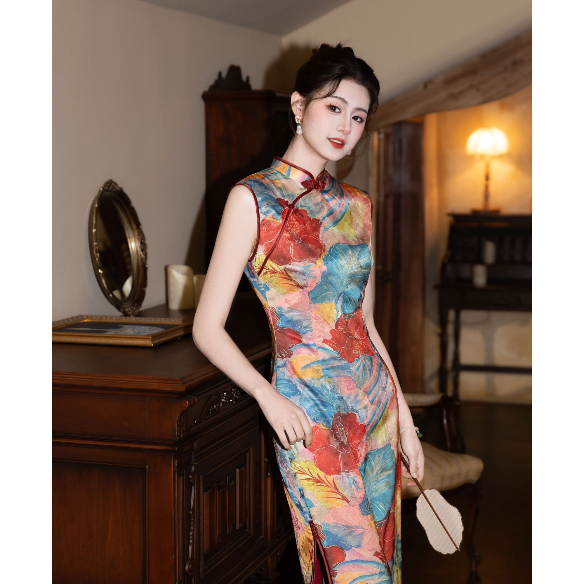 《繁花似锦》国风老上海旗袍2025年夏季新中式无袖连衣裙气质6157
