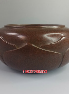 全铜莲花钵式香炉工艺礼品摆件