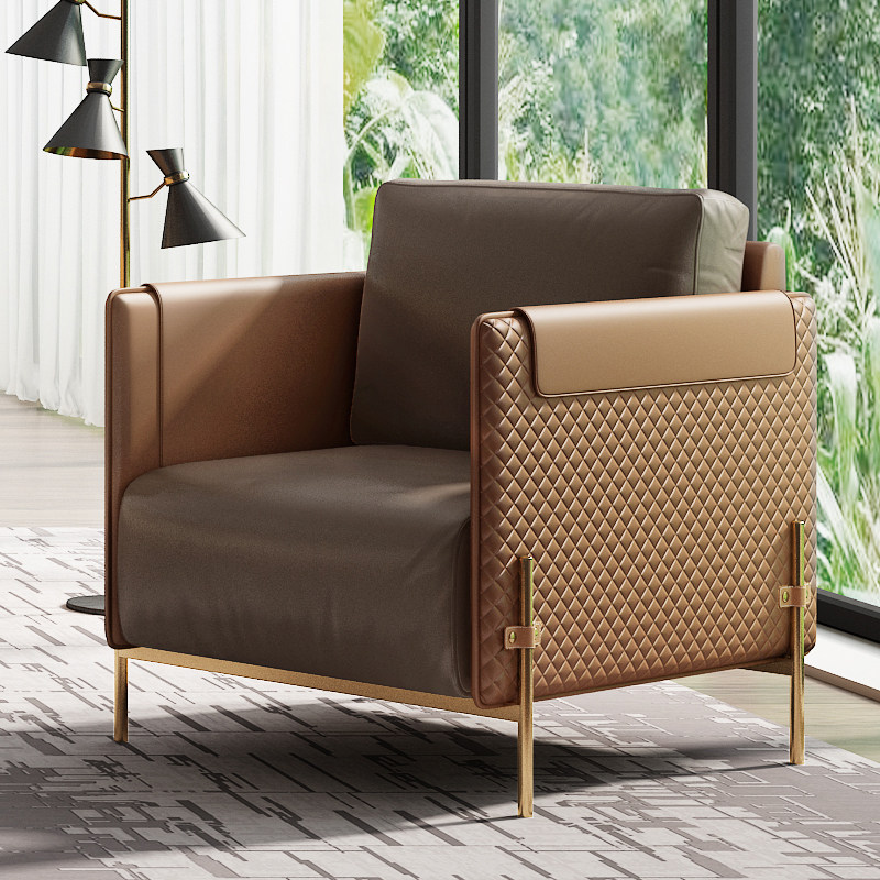 Northern Europe Italian designer a living room Down black orange Single genuine leather sofa Small apartment Customizedin the Residential furniture , Sofa , Leather sofa  category - from Buy2taobao.com to provide professional Taobao agent buy service