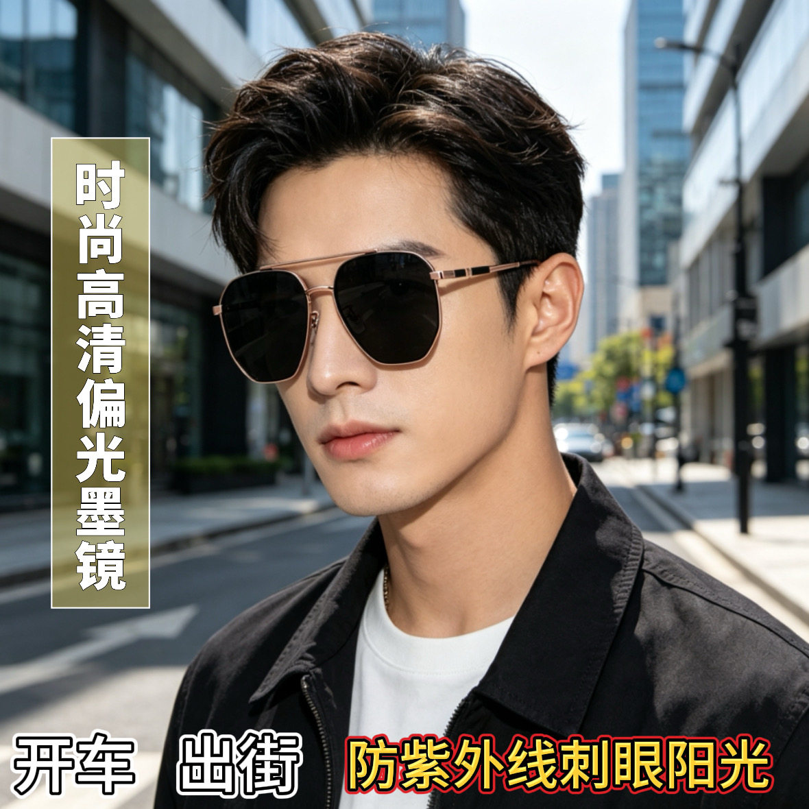 2026新款男女偏光太阳镜方形金属框欧美时尚开车专用墨镜防紫外线