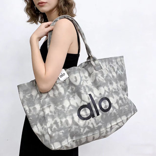 跨境批发代发 alo大容量健身瑜伽托特包女休闲通勤妈咪纯棉帆布包