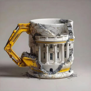 跨境新款撒谎拆卸建筑马克杯Someone Lied Demolition Mug3D 立体