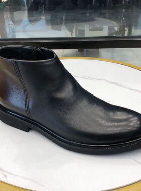 冬款男鞋拉链男切尔西加绒皮鞋男真皮英伦短靴马丁靴新款商务棉鞋