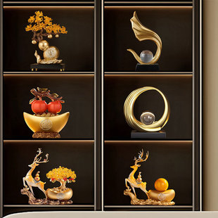 八方来财聚宝盆摇钱树轻奢高端办公室桌面摆件中古风工艺品高级感