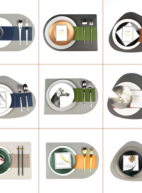 意式简约轻奢样板房餐厅餐桌摆台