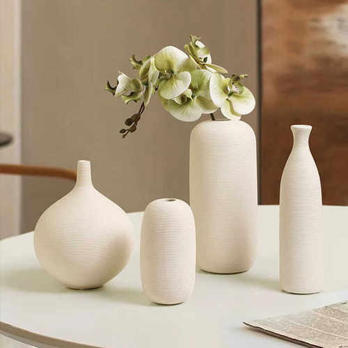 餐桌花瓶陶瓷带蝴蝶兰侘寂风