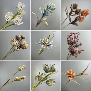 中古高端仿真花莲蓬插花大气上档次大束假花客厅玄关茶室书房摆件