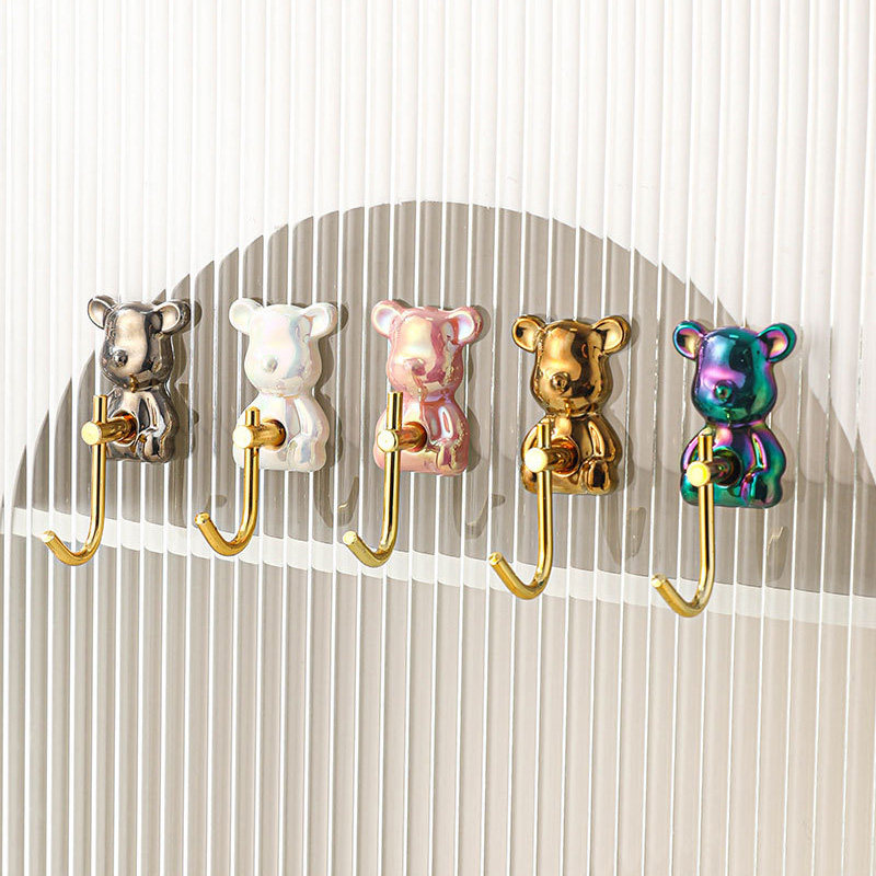 轻奢暴力熊挂钩免打孔粘钩入户进门玄关钥匙卫生间浴室毛巾挂衣钩,家居饰品,装饰挂钩,淘宝优惠券,粉丝福利购,淘宝优惠卷