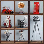 复古老式 电影放映机模型道具怀旧摆件餐饮店商场陈列80年代老物件