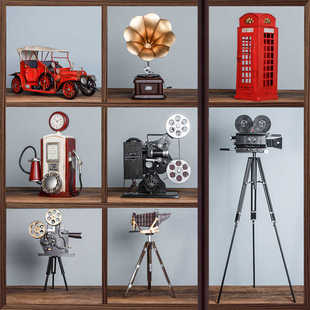 复古老式电影放映机模型道具怀旧摆件餐饮店商场陈列80年代老物件