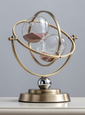 轻奢风地球仪沙漏摆件