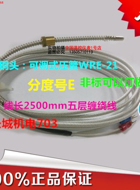 林红机电铜头可调式压簧偶五层线屏蔽热电偶WRE-21压簧偶传感器