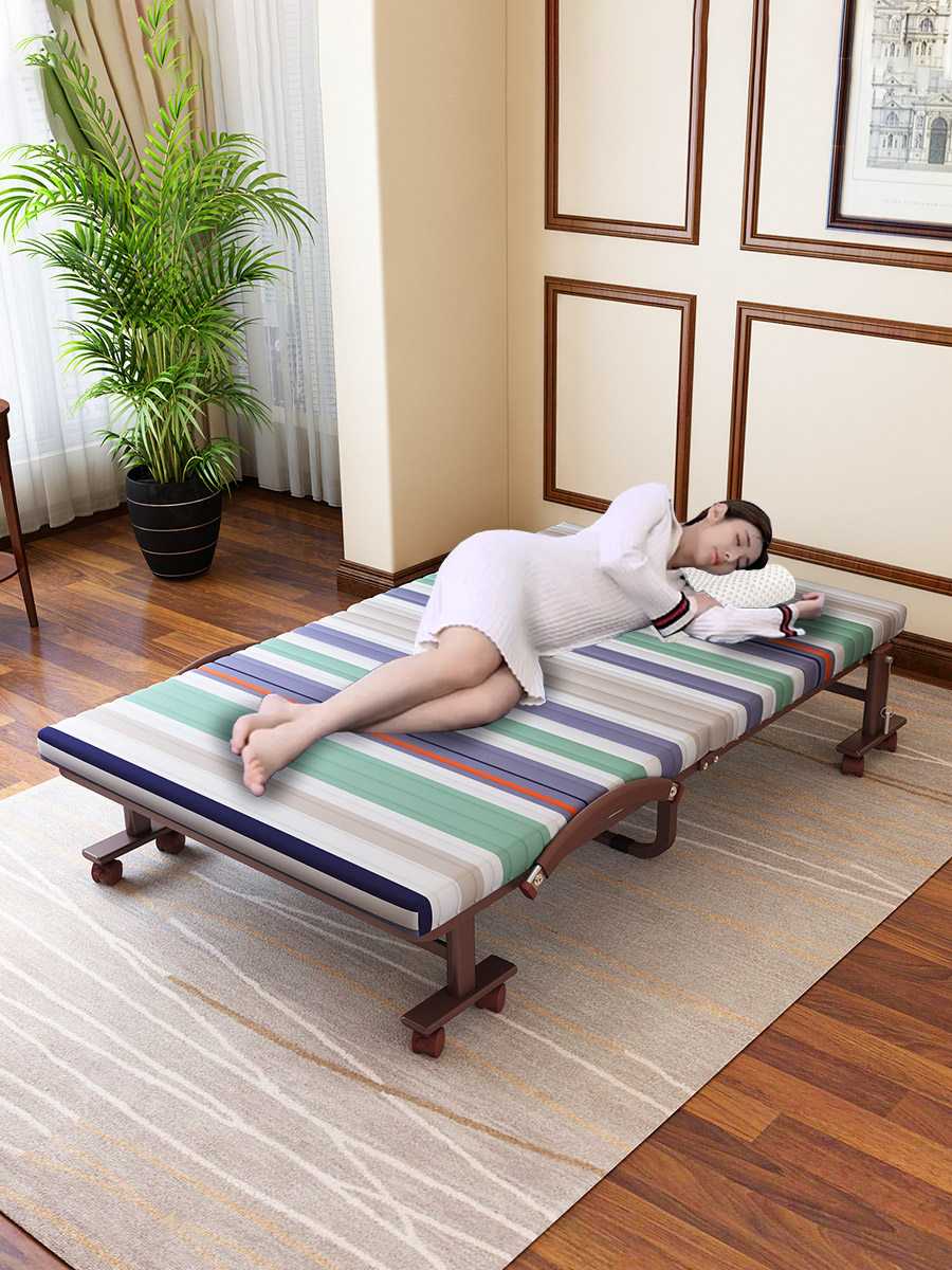 棕垫免安装单人折叠床办公室午休午睡小空间保姆孕妇休息家用硬床