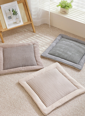 日式色织全棉椅子垫方形办公室坐垫蒲团加厚榻榻米飘窗垫汽车座垫