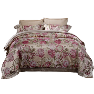 康煌真丝四件套100桑蚕丝床单别墅床上蚕丝四件套官方旗舰店正品