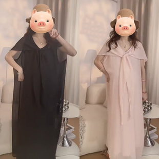 2025年夏季新款孕妇装薄款百搭宽松大码显瘦慵懒风连衣裙子韩版女