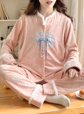 孕妇加绒发加厚月子服套装