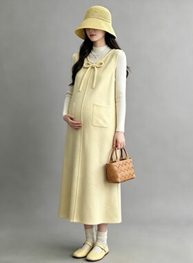 秋冬加绒孕妇针织裙套装