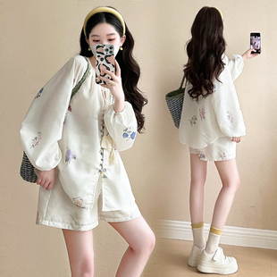 孕妇装新款套装设计感外穿短袖2025春夏季百搭上衣宽松短裤两件套