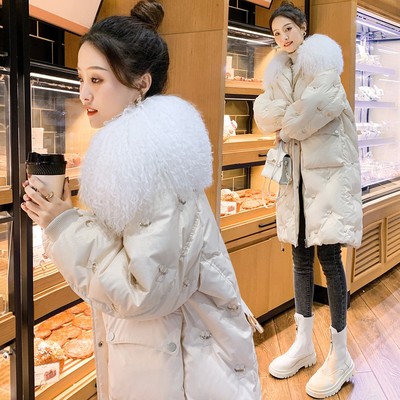 时尚亮面防水中长款刺绣亮片