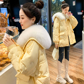 显瘦时尚 大毛领短款 羽绒服女冬2024年新款 洋气小个子白鸭绒外套潮