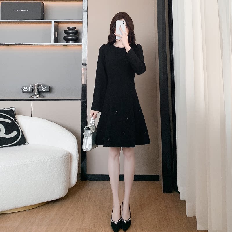 法式轻奢风高级感重工连衣裙女2025春装新款气质收腰显瘦a字裙子