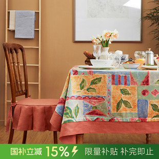 桌布布艺欧式 乡村田园桌布 田园棉麻桌布小清新茶几布手工 美式