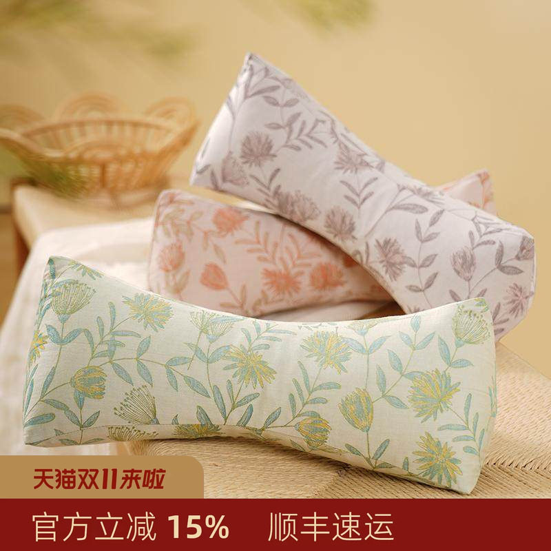 阳春小镇三角颈枕荞麦壳枕头成人单人睡眠颈椎睡觉专用天丝高端