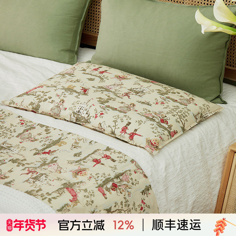 阳春小镇单人荞麦枕头学生成人亚麻枕套颈椎枕头枕芯荞麦壳棉麻