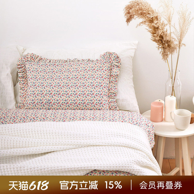 阳春小镇手工花边单人荞麦枕亲子枕头颈椎枕头睡觉纯棉全荞麦壳