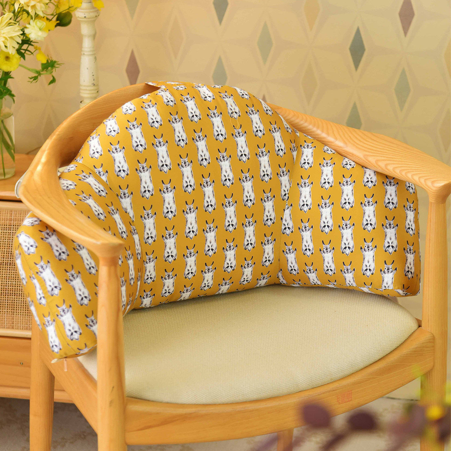 阳春小镇腰枕靠垫办公椅靠背垫工位腰靠垫护腰座椅腰托可拆洗久坐