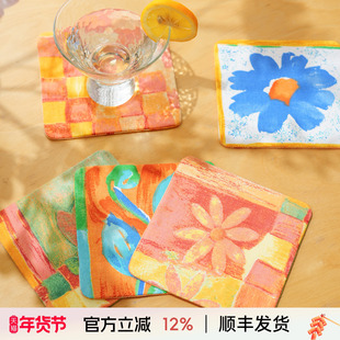 阳春小镇杯垫隔热垫茶杯垫子家用高级感轻奢高档精致杯垫杯托杯垫