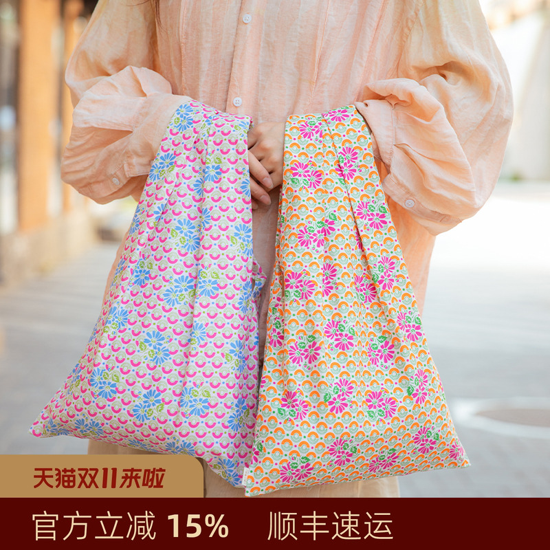 阳春小镇手拎包杂物女大容量纯棉通勤上班小众高级感手提袋购物袋