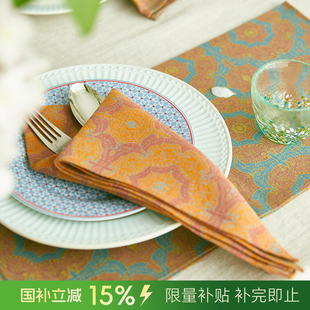 阳春小镇餐巾复古亚麻餐桌口布高档口水巾餐厅西餐布红酒杯布