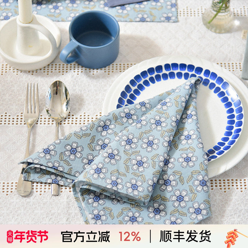 阳春小镇口布擦杯布餐巾布高级感西餐厅纯棉全棉餐桌擦嘴高档田园,居家布艺,餐巾,淘宝优惠券,粉丝福利购,淘宝优惠卷