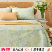 阳春小镇床单纯棉100全棉单件老粗布高级感防滑夏季 双人枕罩定制
