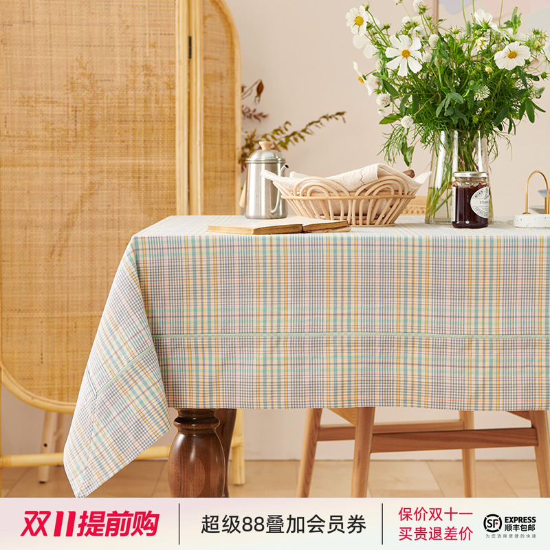 阳春小镇格子桌布欧式复古怀旧