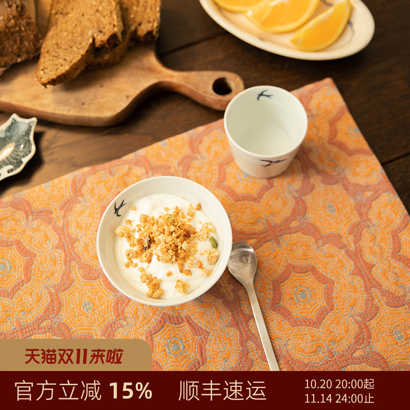 阳春小镇复古风格纯棉餐垫