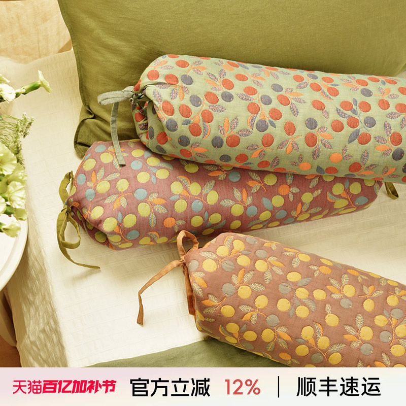 阳春小镇圆柱颈枕荞麦壳枕头荞麦皮学生儿童睡眠颈椎睡觉纯棉高端
