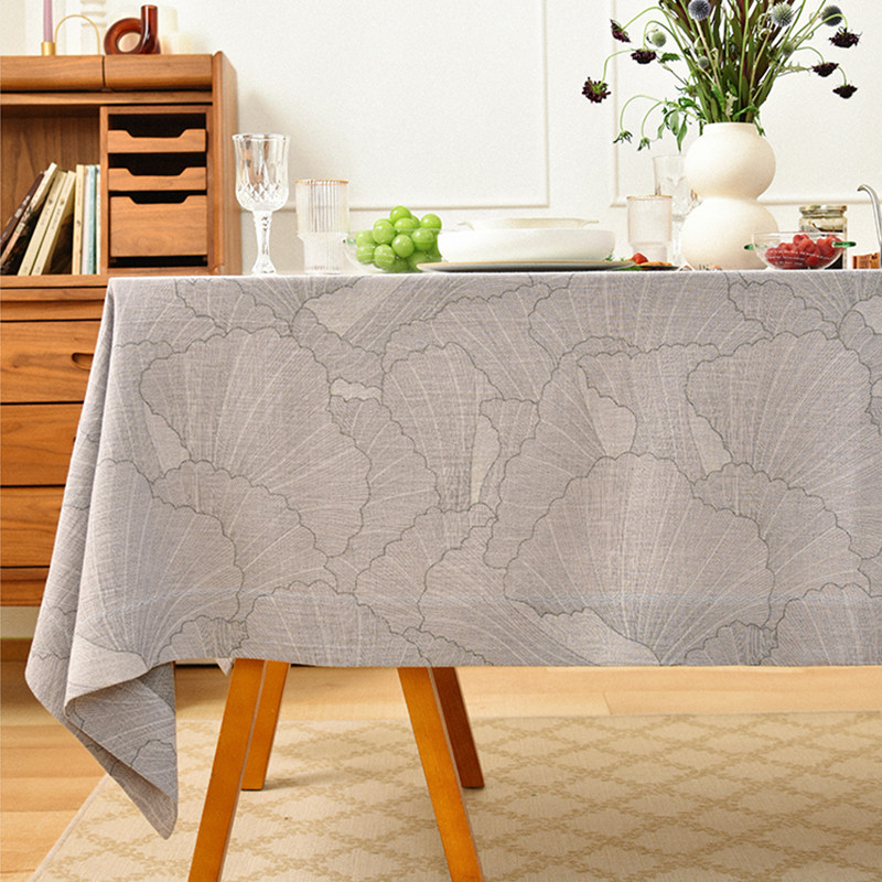 阳春小镇贝壳方桌布餐桌台布餐厅轻奢高级感长方形复古氛围感定制