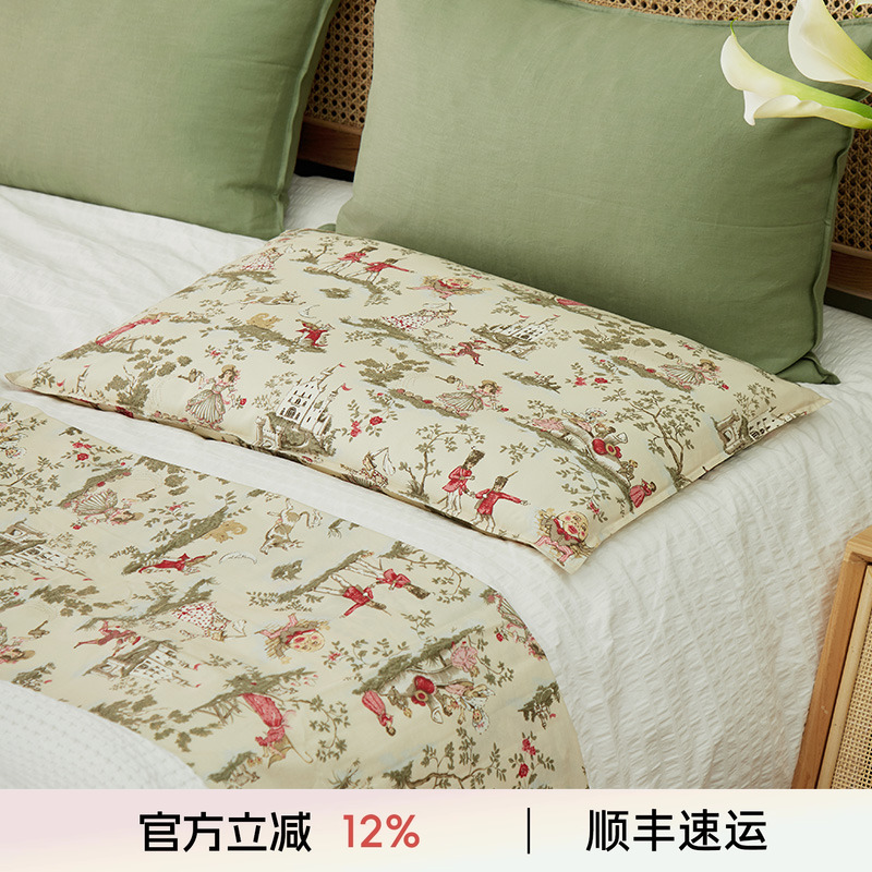 阳春小镇单人荞麦枕头学生成人亚麻枕套颈椎枕头枕芯荞麦壳棉麻