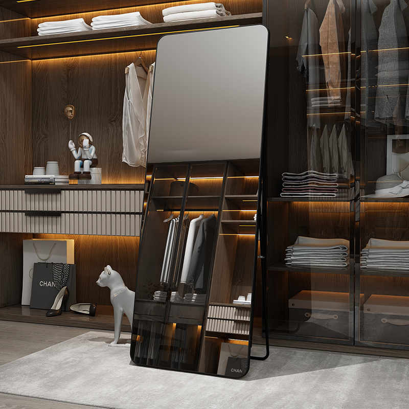 衣帽间镜子落地全身镜穿衣镜女生卧室入户更衣家用壁挂立体试衣镜