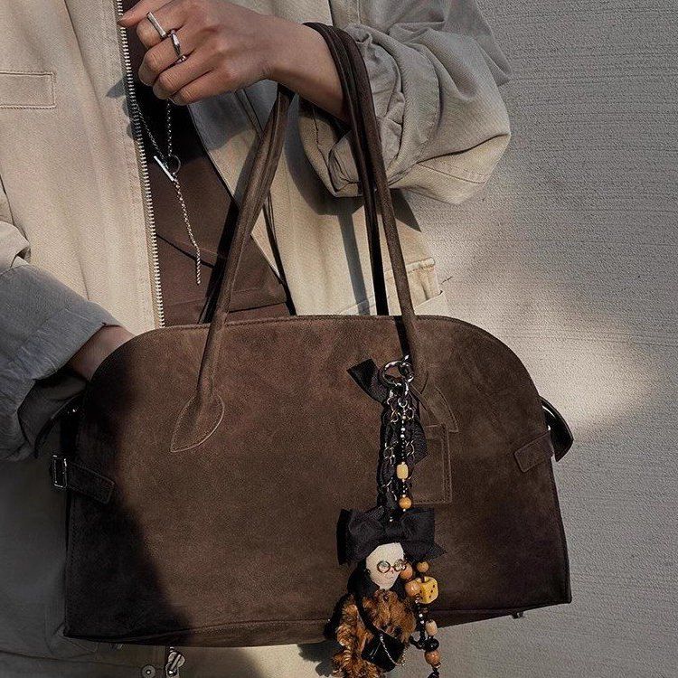 麂皮大容量托特包包女2024新款