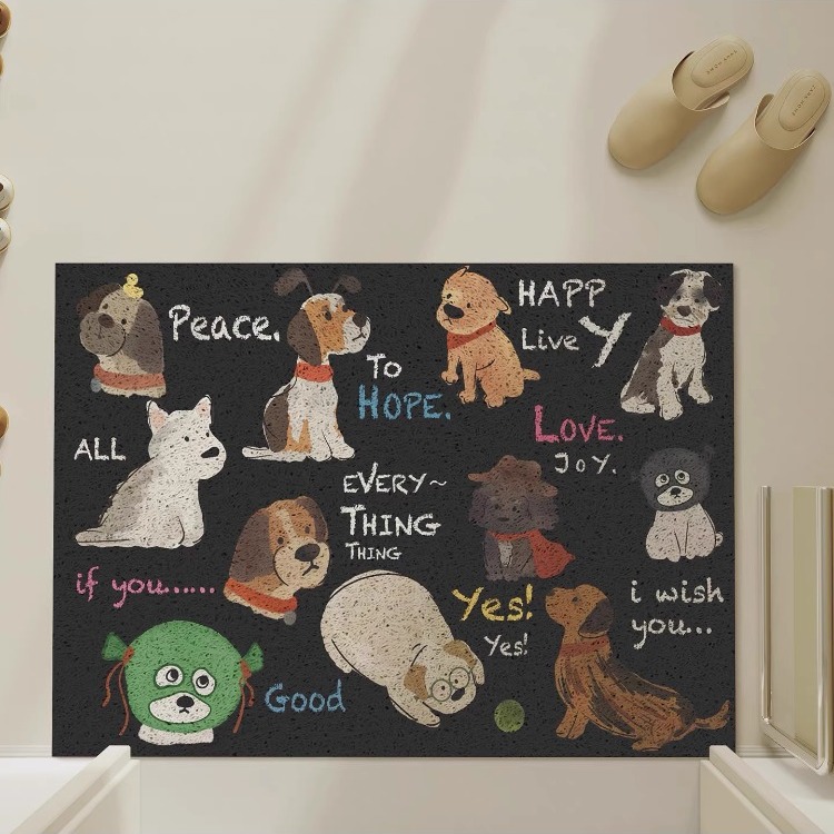 入户门垫丝圈地垫卡通玄关脚垫刮泥防滑门垫耐脏可水洗加厚可裁剪